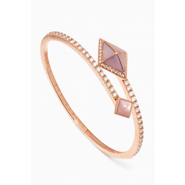 Butani - Tetra Encircle Mother of Pearl Bangle in 18kt Rose Gold