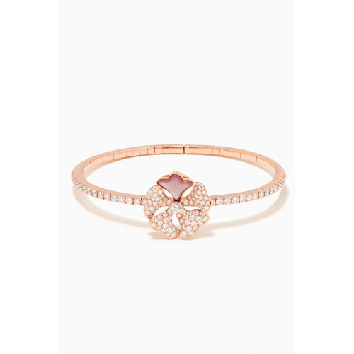 Butani - Bloom Solo Flower Mother of Pearl Diamond Bangle in 18kt Rose Gold