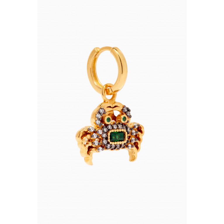 Begum Khan - King Crab Hoop Single Earring in 24kt Gold-plated Bronze