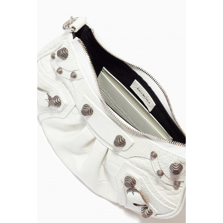 Balenciaga - Le Cagole Mini Purse With Chain in Crocodile-embossed Leather