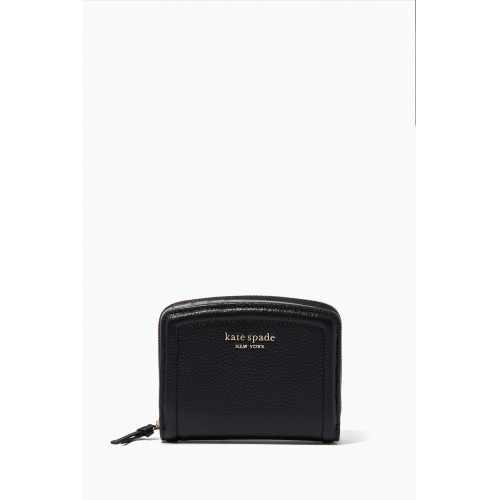 Kate Spade New York - Knott Small Compact Wallet in Pebbled Leather Black