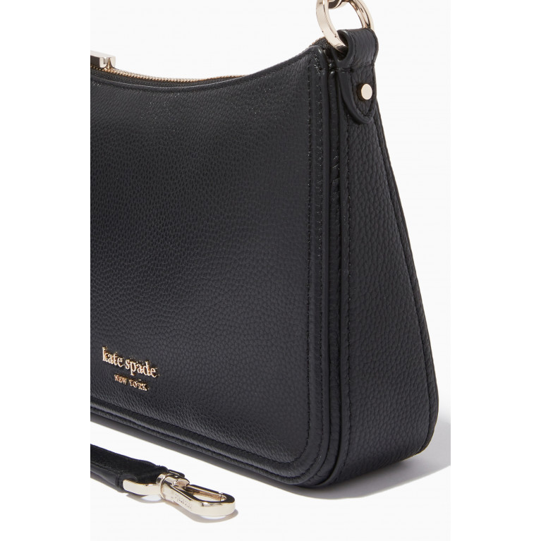 Kate Spade New York - Hudson Medium Crossbody Bag in Leather Black