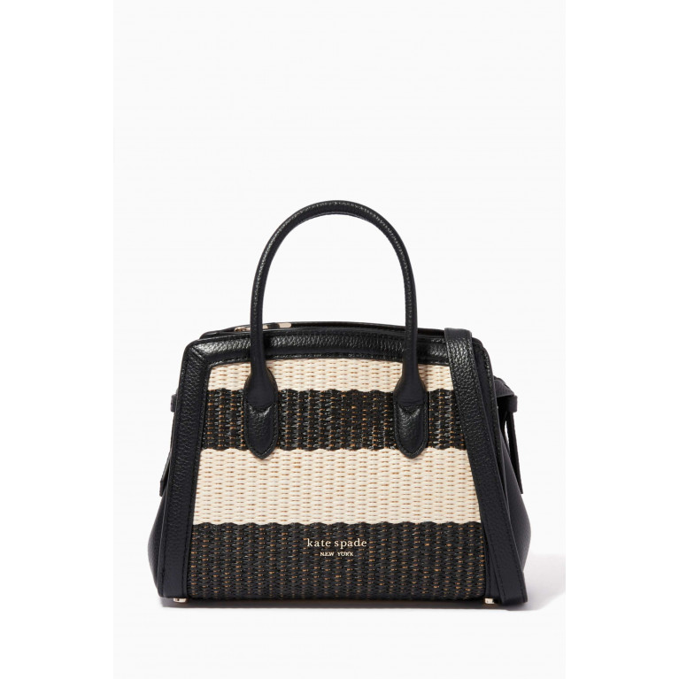 Kate Spade New York - Knott Mini Tote Bag in Woven Straw & Leather