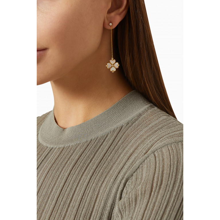 Kate Spade New York - Legacy Logo Spade Flower Earrings in 14kt Gold-plated Sterling Silver