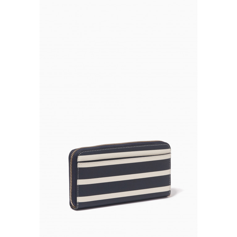 Kate Spade New York - Sunkiss Embellished Zip Wallet in Striped PVC