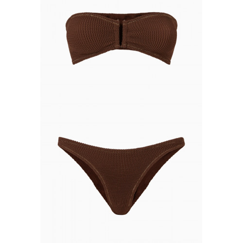 Reina Olga - Ausilia Scrunch Bikini Set in Crinkle Nylon Brown