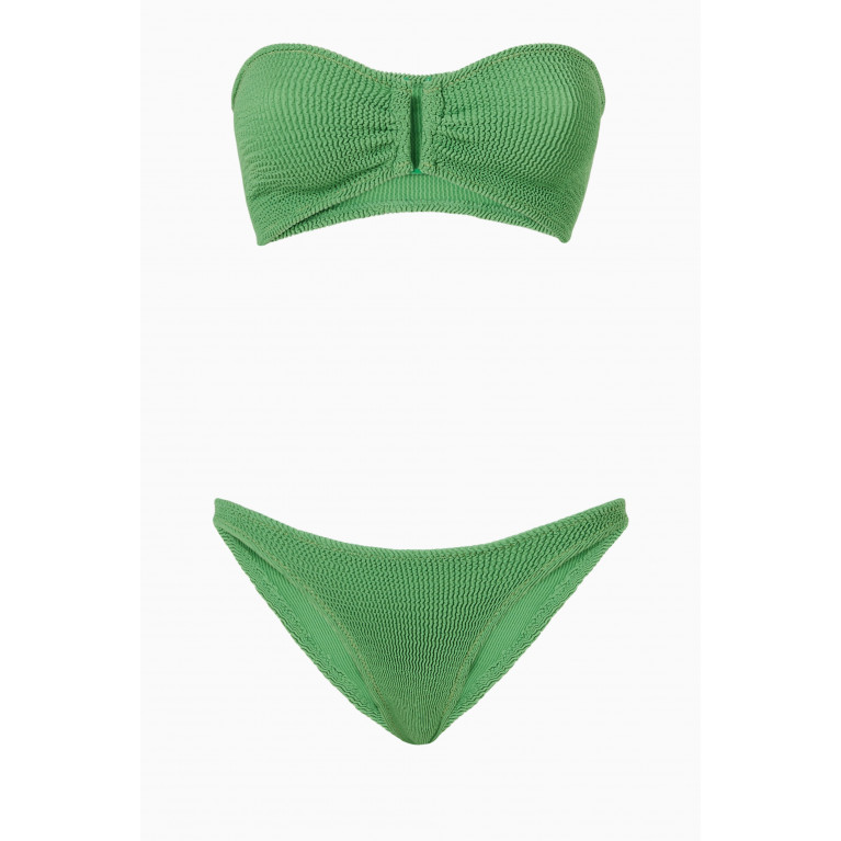 Reina Olga - Ausilia Scrunch Bikini Set in Crinkle Nylon Green