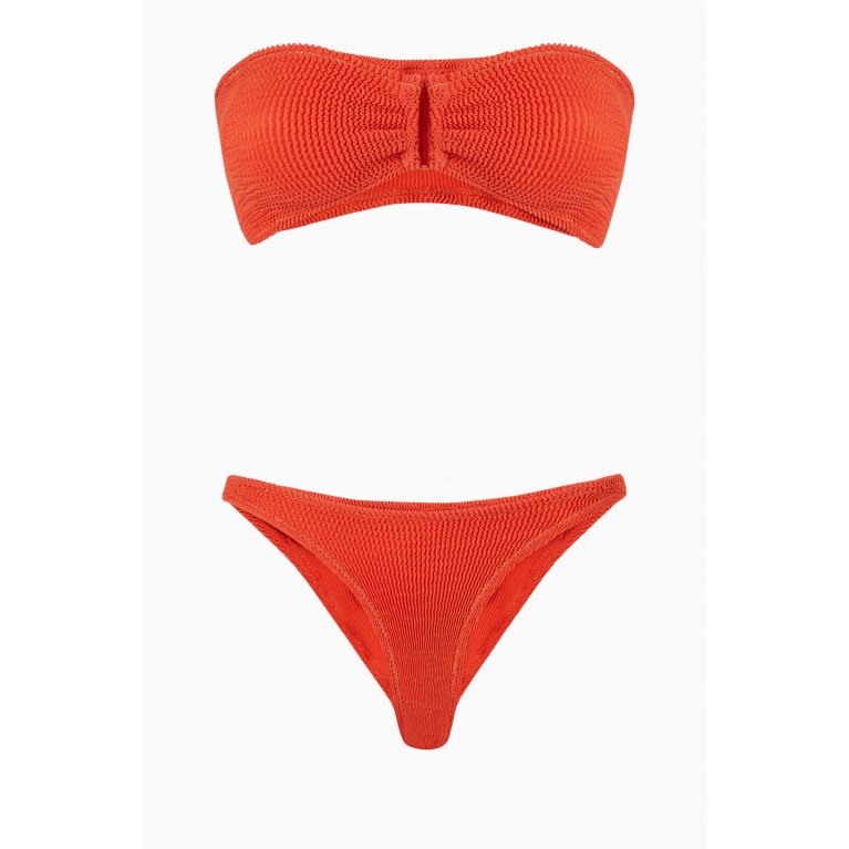 Reina Olga - Ausilia Scrunch Bikini Set in Crinkle Nylon Orange