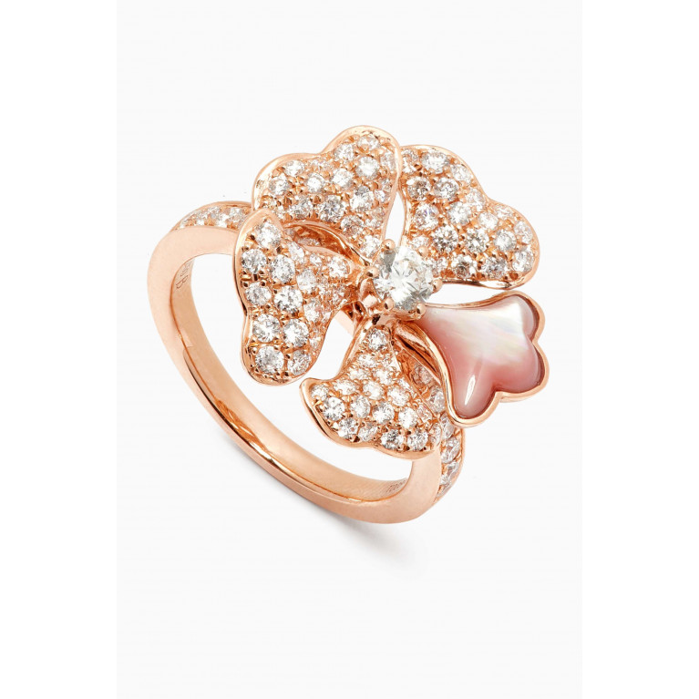 Butani - Bloom Mother of Pearl Diamond Ring in 18kt Rose Gold