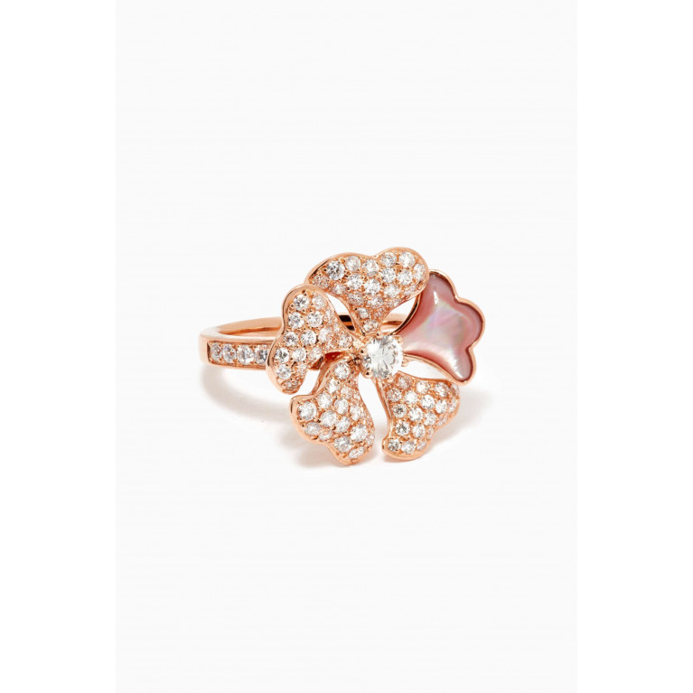 Butani - Bloom Mother of Pearl Diamond Ring in 18kt Rose Gold