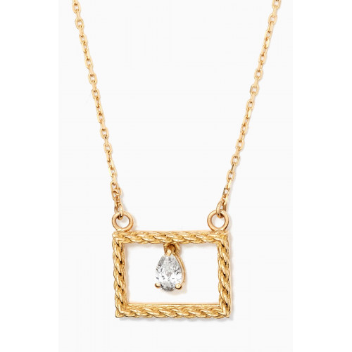 94 Jewelry - Rope Rectangle Diamond Necklace in 18kt Yellow Gold