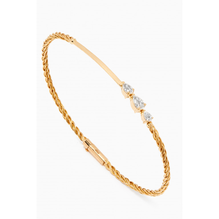 94 Jewelry - Moving Pear Diamond Rope Bracelet in 18k Yellow Gold