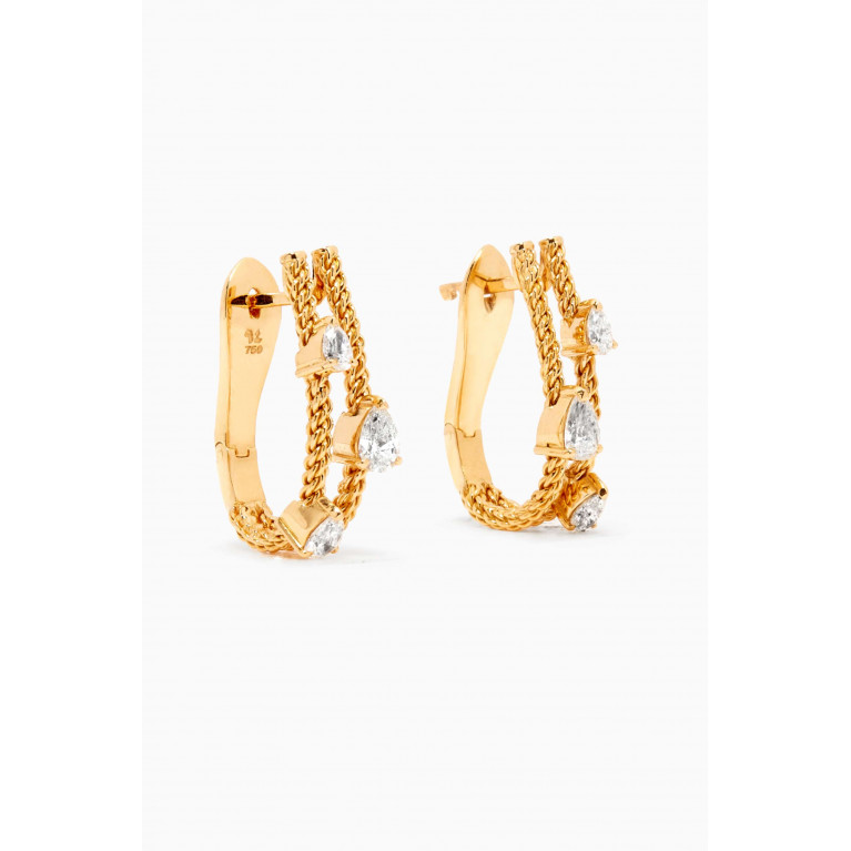 94 Jewelry - Pear Diamond Rope Earrings in 18k Yellow Gold