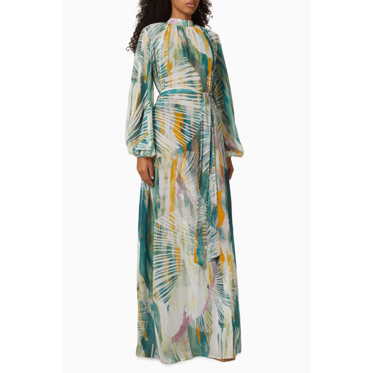 Andrea Iyamah - Sade Cover-up Maxi Dress in Chiffon Blue