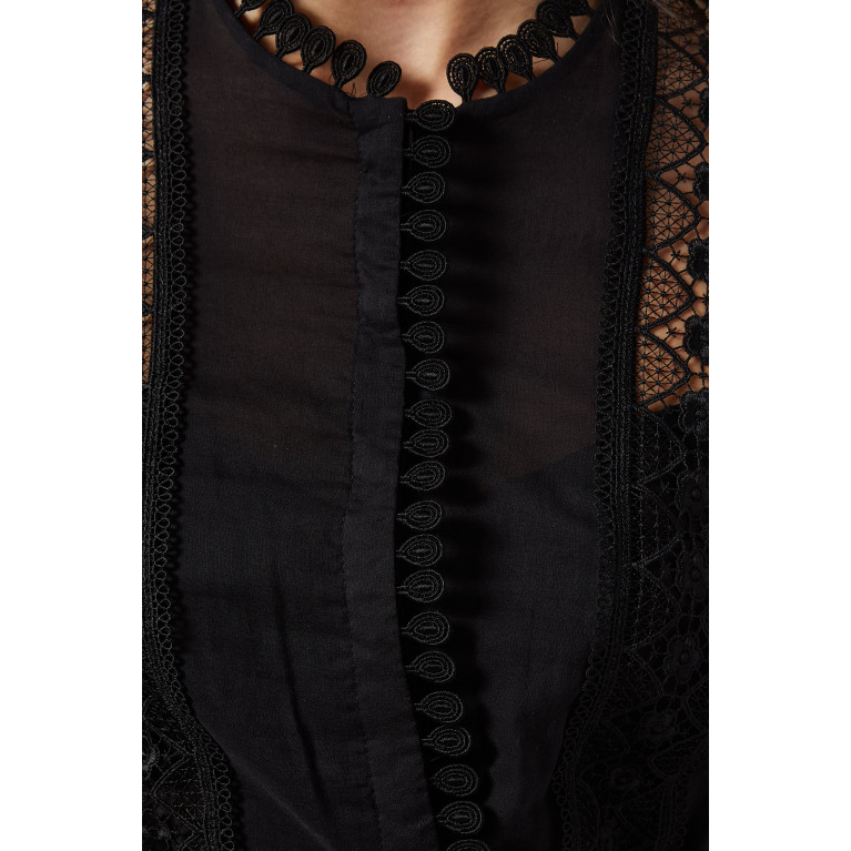 Charo Ruiz - Agatha Dress in Cotton Voile Black
