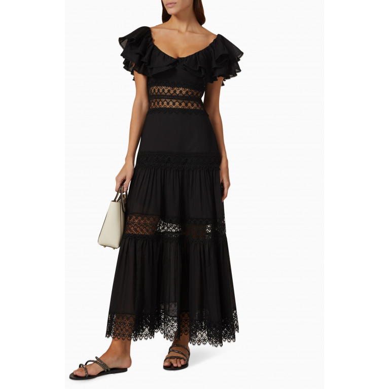 Charo Ruiz - Florence Dress in Cotton Voile Black