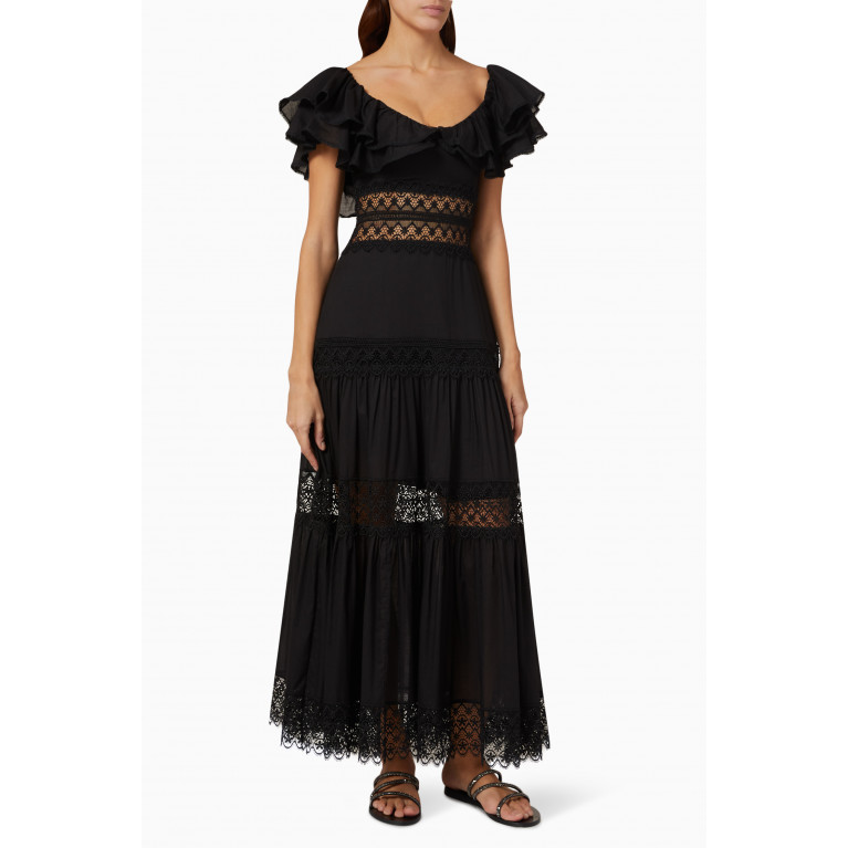 Charo Ruiz - Florence Dress in Cotton Voile Black