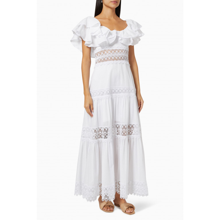 Charo Ruiz - Florence Dress in Cotton Voile White