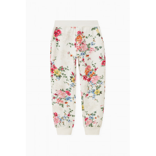 Monnalisa - Floral Sweatpants in Cotton Fleece