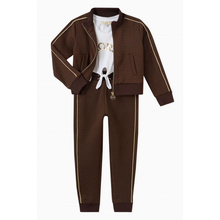 Michael Kors Kids - Monogram Sweatpants in Viscose Blend Brown