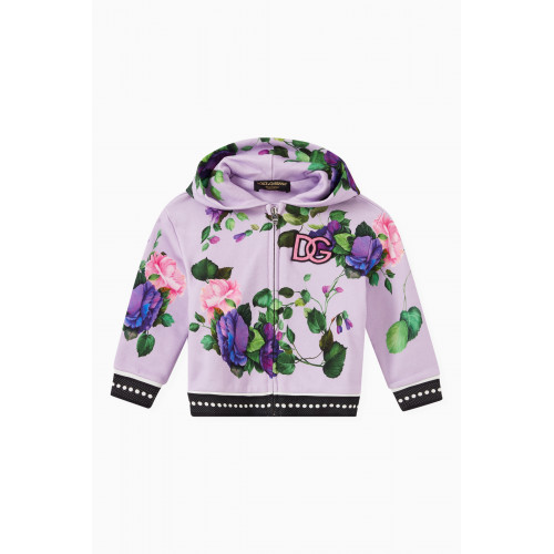Dolce & Gabbana - Floral Logo Hoodie in Cotton