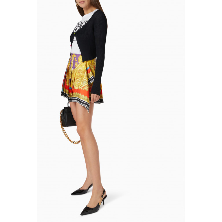 Versace - Barocco Goddess Pleated Mini Skirt in Silk Twill