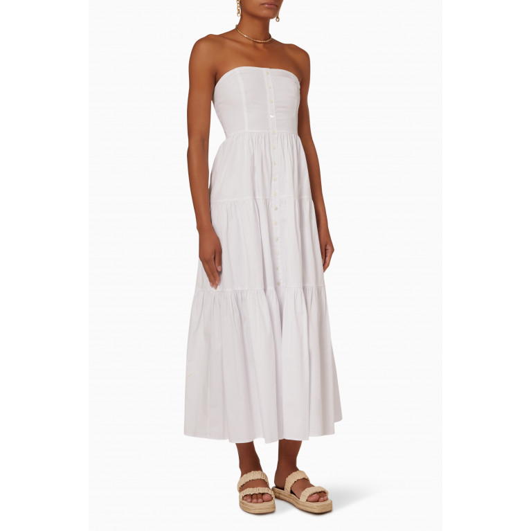 Staud - Elroy Midi Dress in Cotton Poplin White