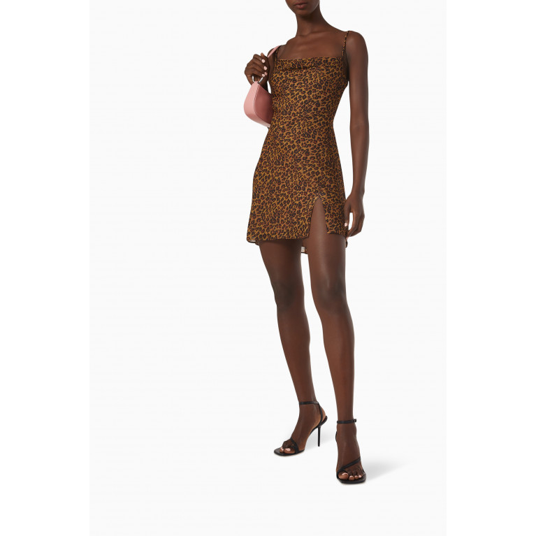 Staud - Bellamy Leopard Print Mini Dress