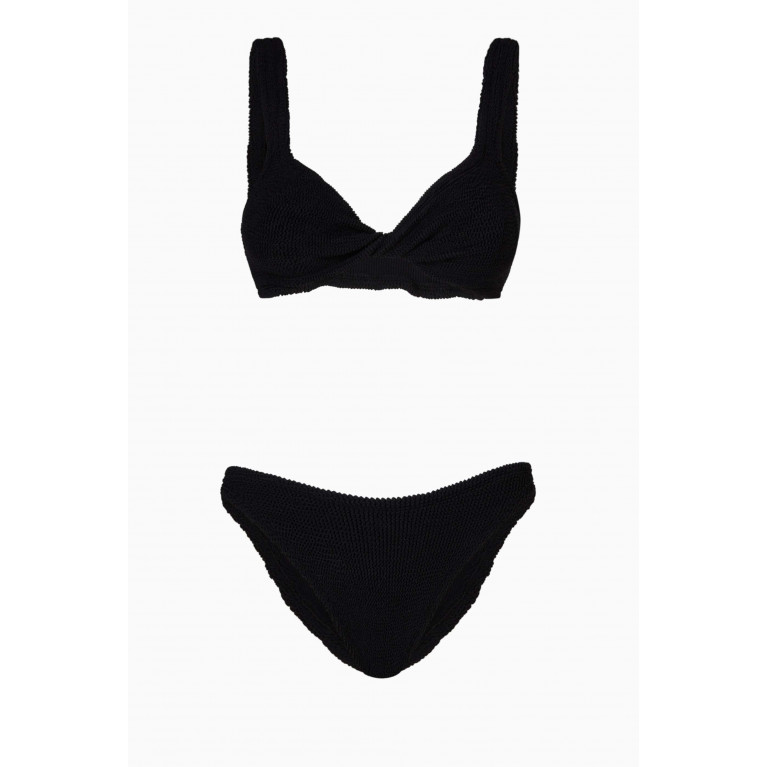 Hunza G - Juno Bikini Set in Crinkle Nylon Black