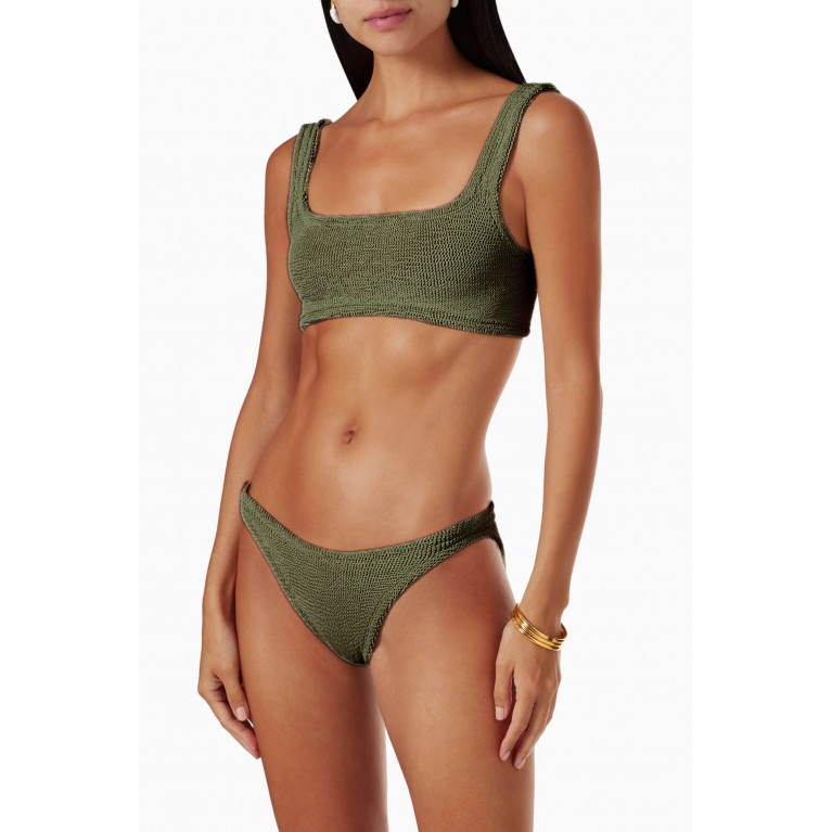 Hunza G - Juno Bikini Set in Crinkle Nylon Green