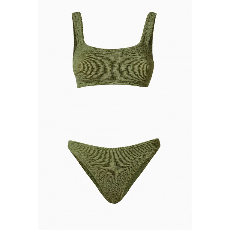 Hunza G - Juno Bikini Set in Crinkle Nylon Green