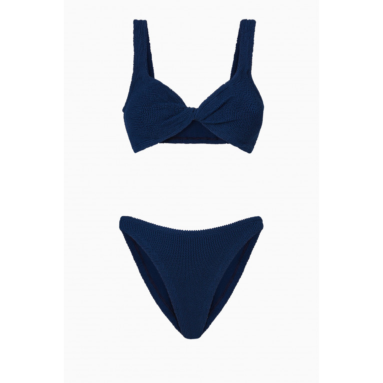 Hunza G - Juno Bikini Set in Crinkle Nylon Blue