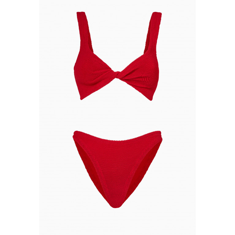 Hunza G - Juno Bikini Set in Crinkle Nylon Red