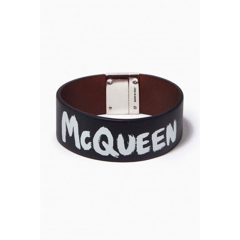 Alexander McQueen - McQueen Graffiti Cuff Bracelet in Leather