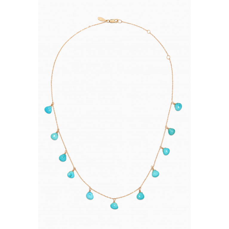 Anzie - Dew Drop Briolette Necklace in 14kt Gold Blue