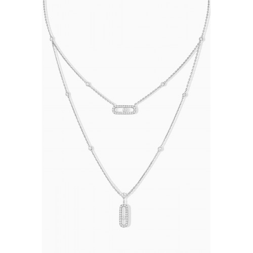 Messika - Move Uno Necklace in 18kt White Gold