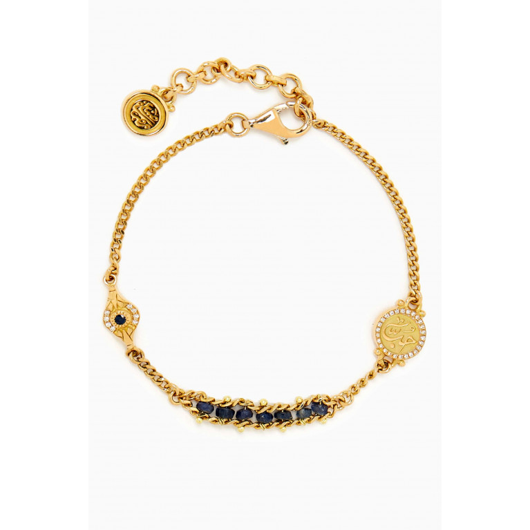 Azza Fahmy - Love Sapphire Bracelet in 18kt Yellow Gold