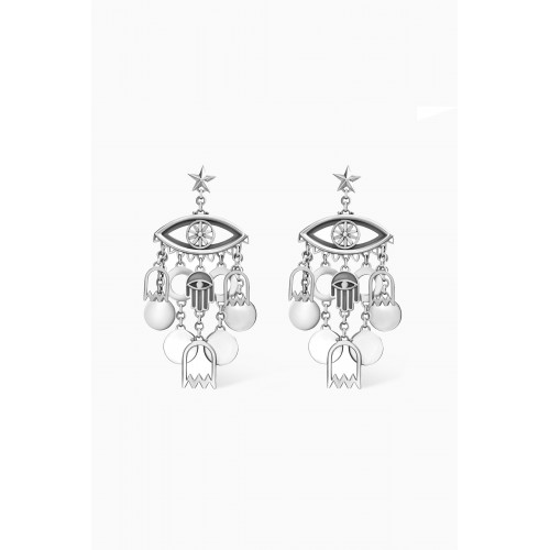 Azza Fahmy - Multi-Charm Earrings in Sterling Silver