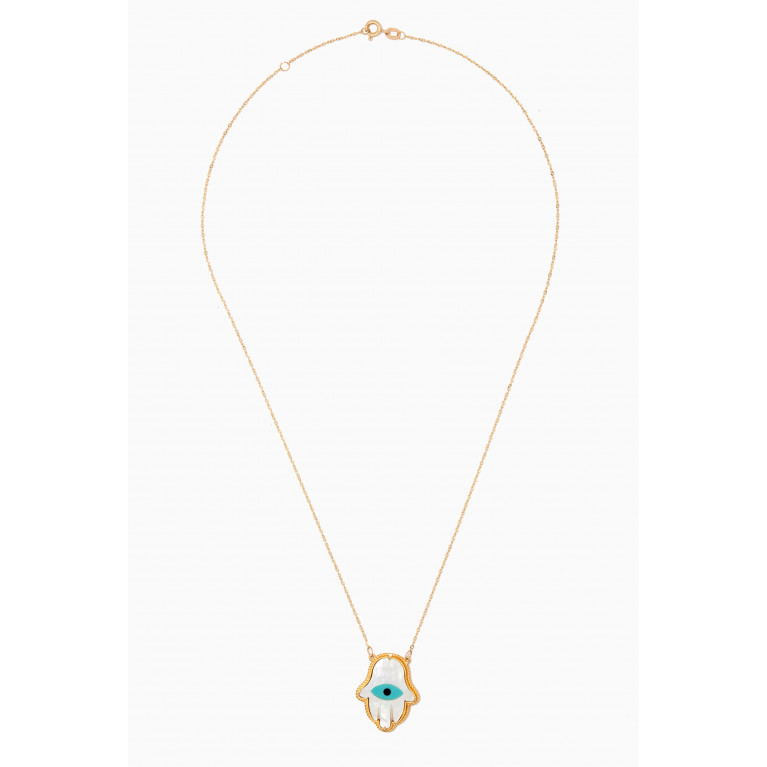 M's Gems - Heba Mother of Pearl Necklace in 18kt Yellow Gold