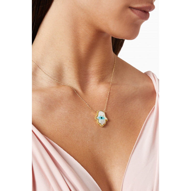 M's Gems - Heba Mother of Pearl Necklace in 18kt Yellow Gold