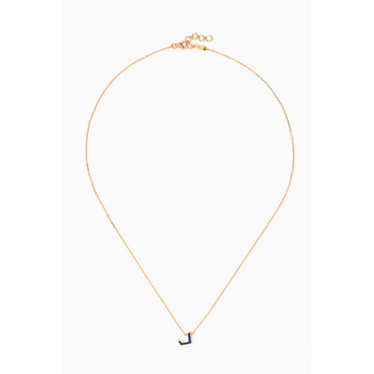 Bil Arabi - Mina 'D' Letter Enamel Necklace in 18kt Yellow Gold