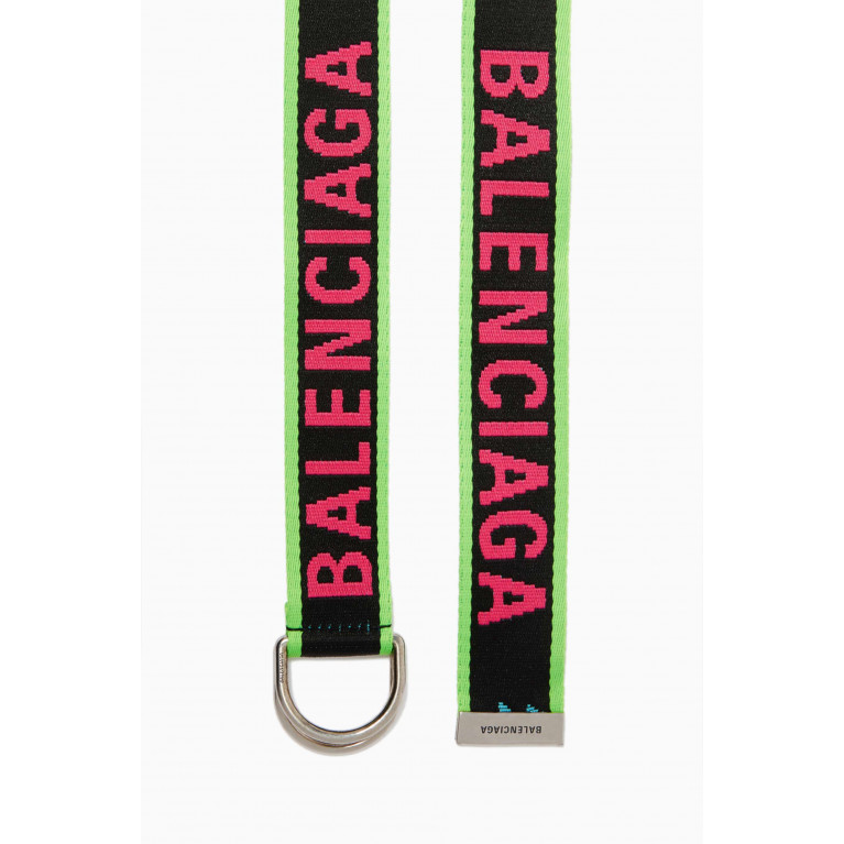 Balenciaga - D Ring Belt in Logo Webbing