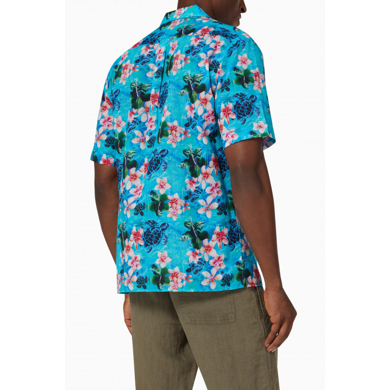 Vilebrequin - Charli Turtles Jungle Bowling Shirt in Cotton & Linen