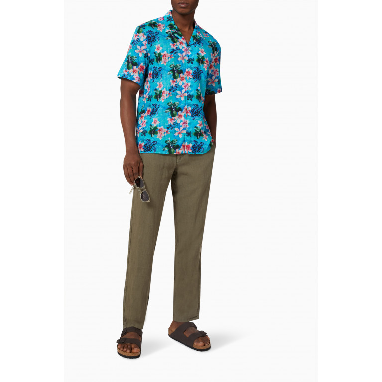 Vilebrequin - Charli Turtles Jungle Bowling Shirt in Cotton & Linen