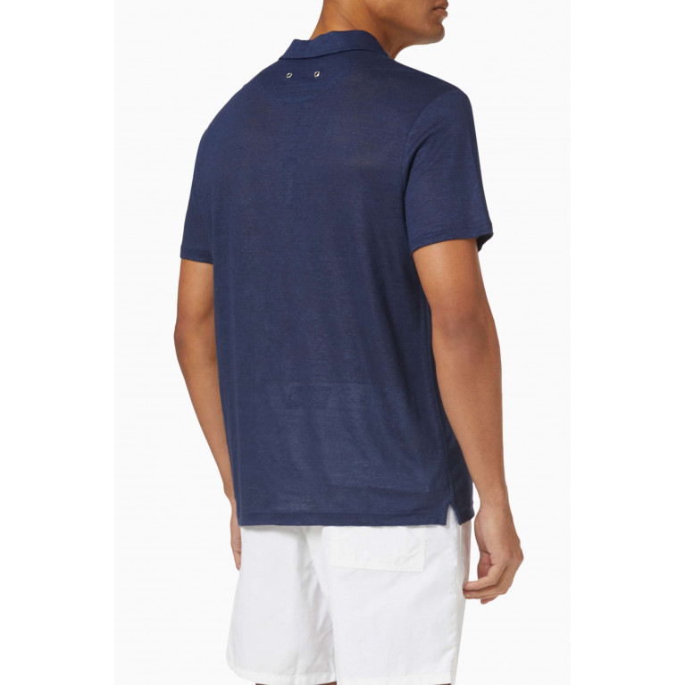 Vilebrequin - Polo Shirt in Linen Jersey Blue