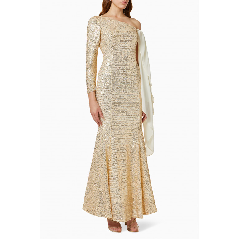 NASS - Fishtail Gown in Sequin Gold