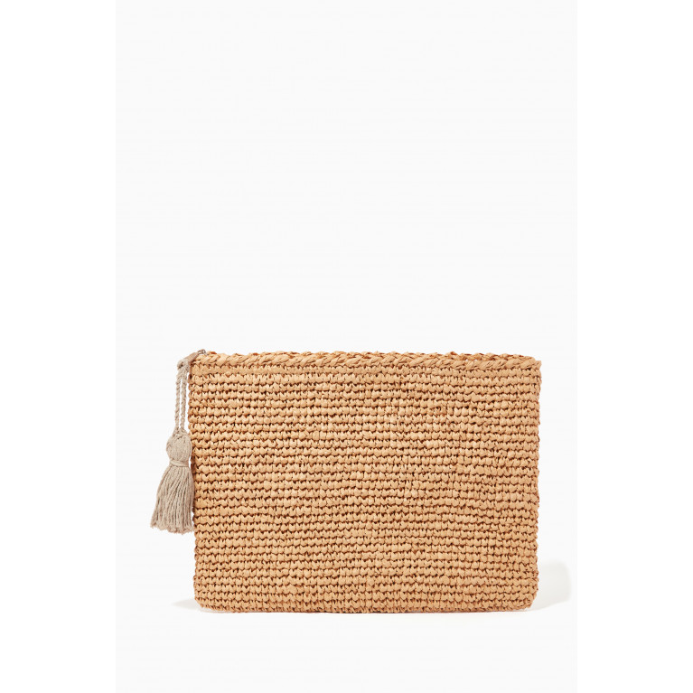 Cooperative Studio - Crochet Clutch Bag in Raffia Neutral