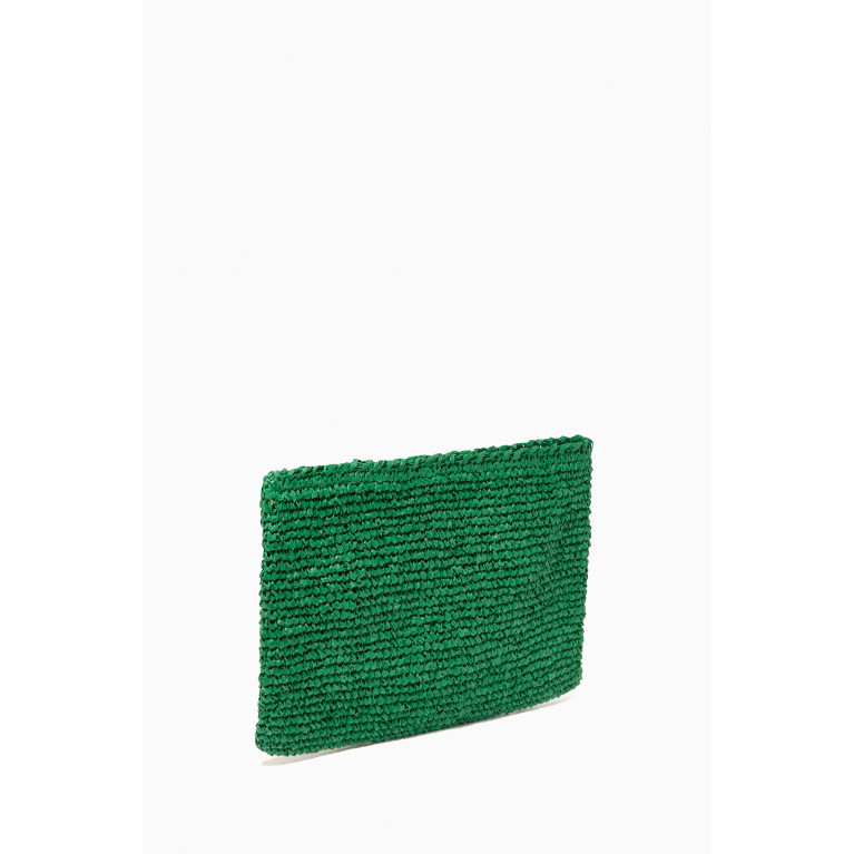 Cooperative Studio - Crochet Clutch Bag in Raffia Green