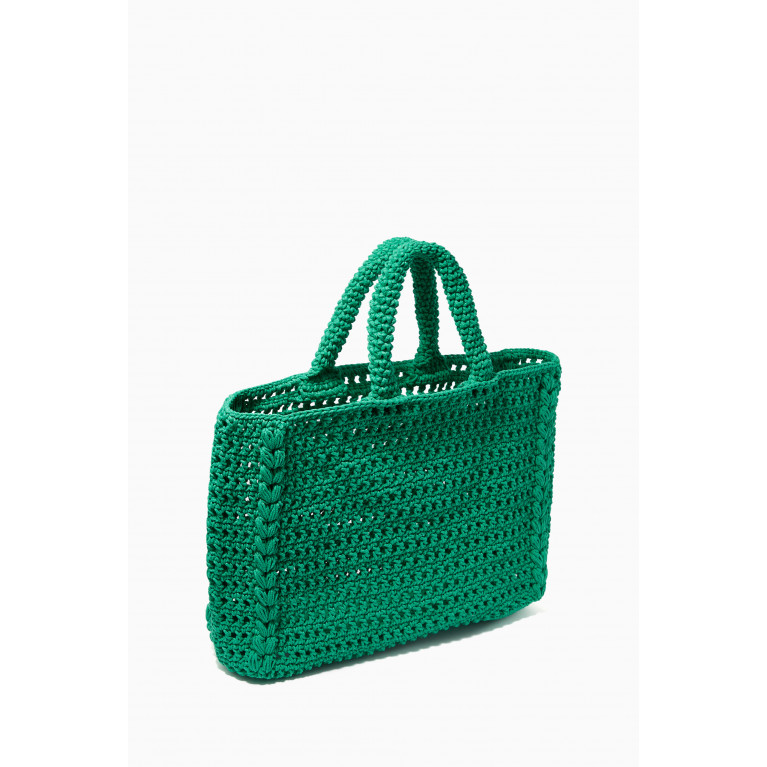 Cooperative Studio - Crochet Tote Bag in Recycled Cotton Green