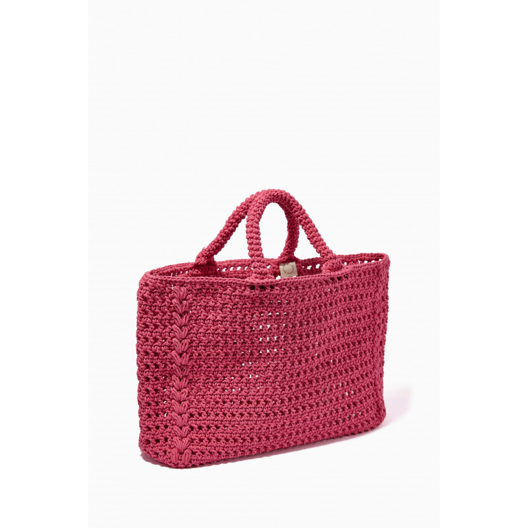 Cooperative Studio - Crochet Tote Bag in Recycled Cotton Pink
